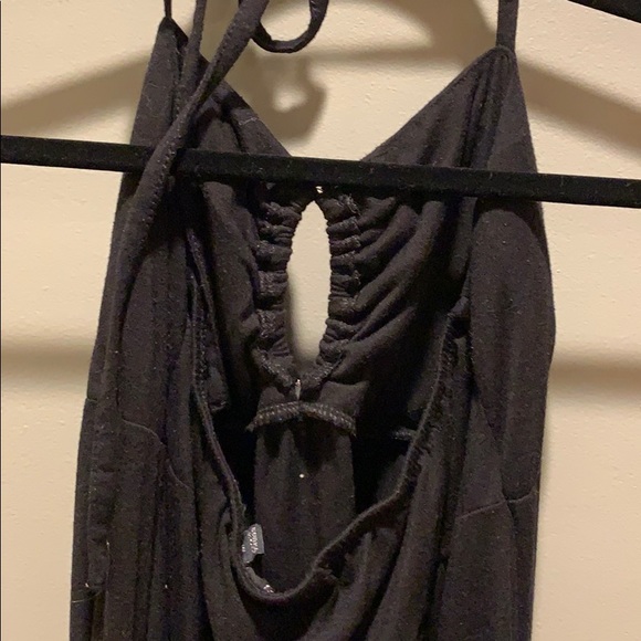 Classic black halter dress with lined cups. - Picture 3 of 4